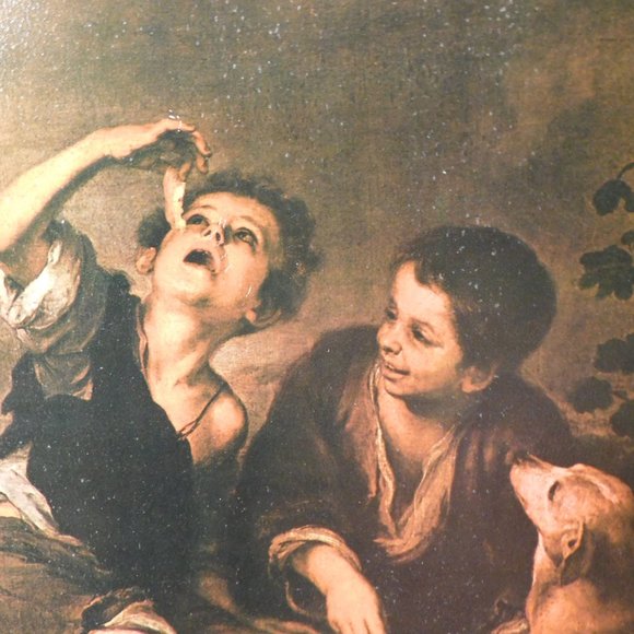 Vintage Esteban Murillo's Children Eating a Pie Art Print - Picture 2 of 7